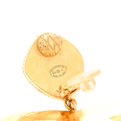 Chanel Resin Along The Nile CC Clip On Earrings Gold Black 4 of 5