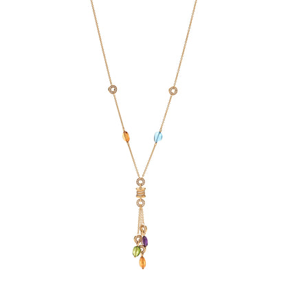 Bulgari 18K Yellow Gold Diamond Multi-Gemstone B.Zero Lavallier Necklace 1 of 5