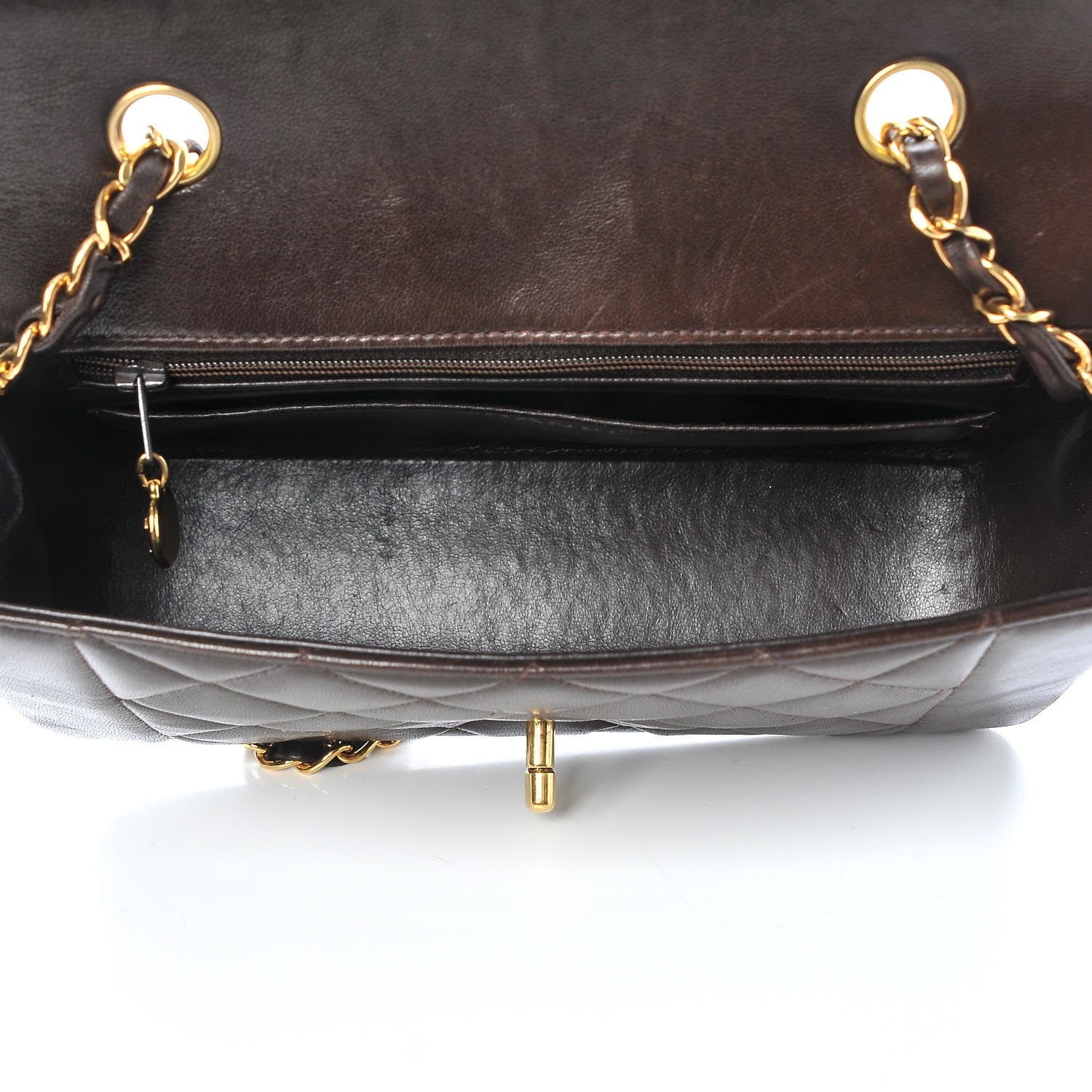 Chanel Lambskin Quilted Small Single Flap Brown 5 of 17
