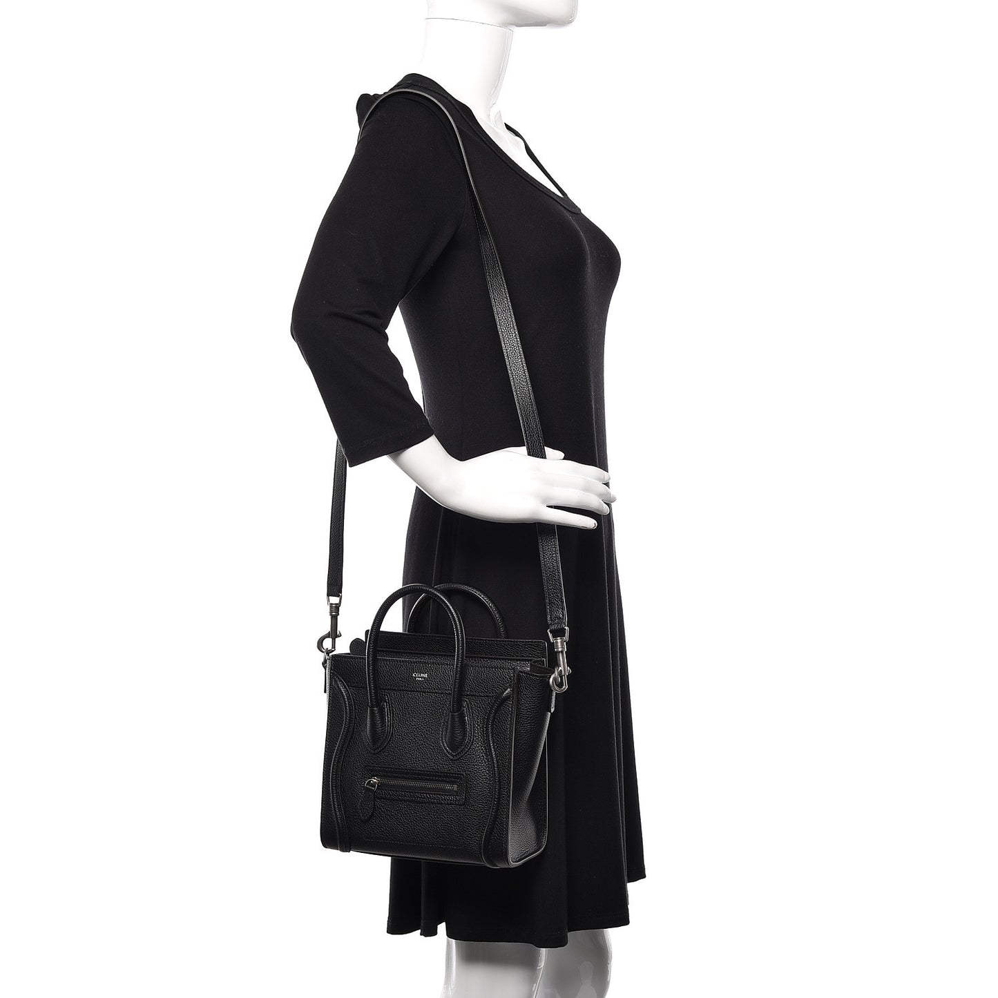 Drummed Calfskin Nano Luggage Black