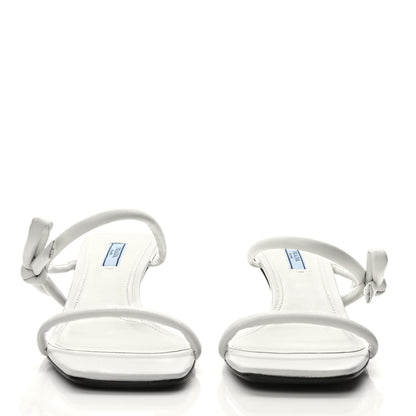 Prada Nappa Bow Strappy 55mm Sandals 38.5 White 2 of 8