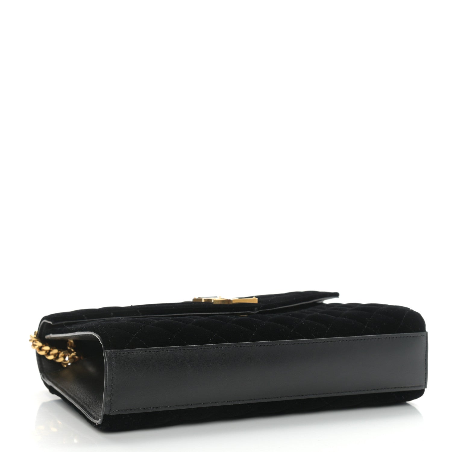 Saint Laurent Velvet Tri-Quilt Monogram Medium College Bag Black 4 of 14
