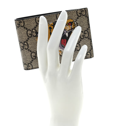 Gucci GG Supreme Monogram Tiger Bi-Fold Wallet Beige 2 of 6