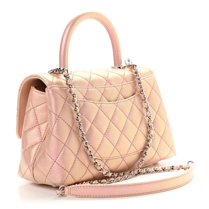 Chanel Iridescent Caviar Quilted Mini Coco Handle Flap Pink 3 of 9