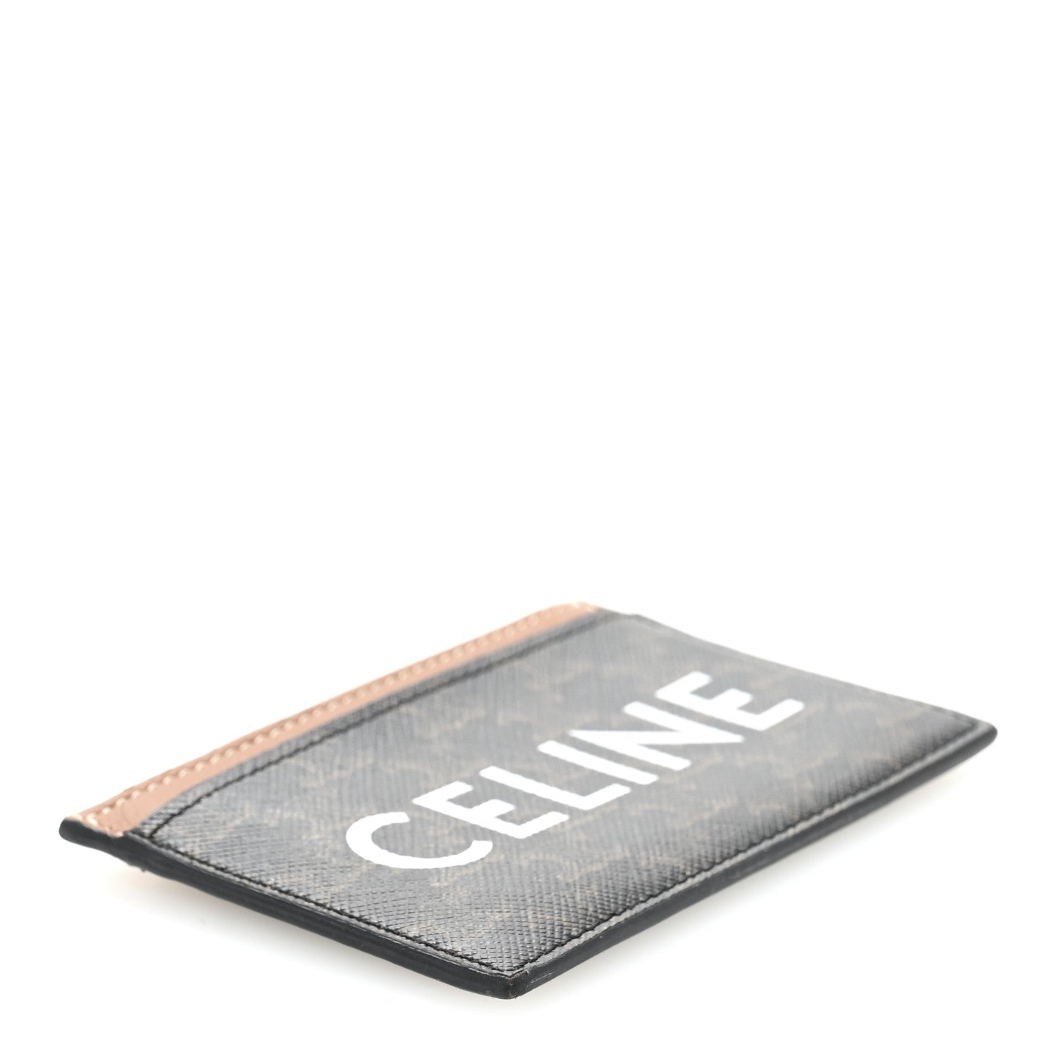 Celine Triomphe Canvas Card Holder Tan 4 of 10