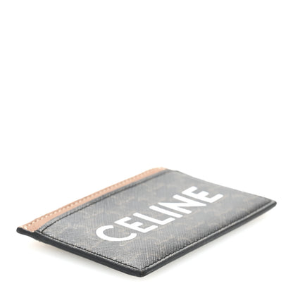 Celine Triomphe Canvas Card Holder Tan 4 of 10
