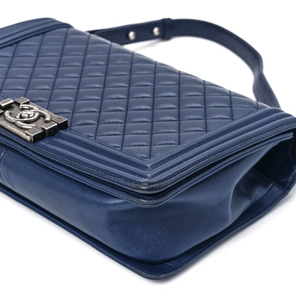 Chanel Calfskin Quilted New Medium Boy Flap Navy Blue 11 of 11