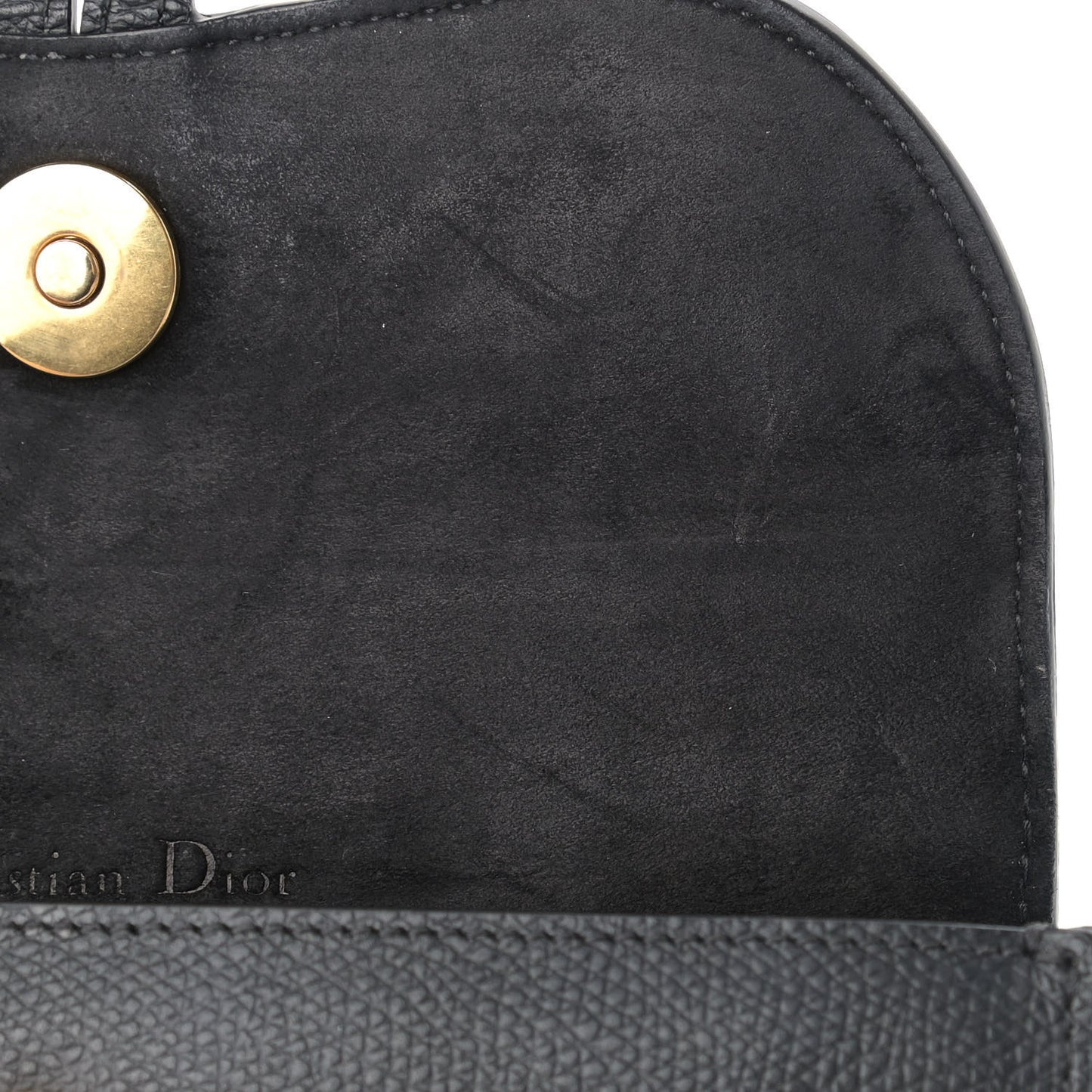 Grained Calfskin Saddle Belt Bag Black