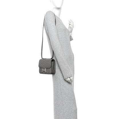 Hermes Ostrich Constance 18 Gris Meyer 2 of 11