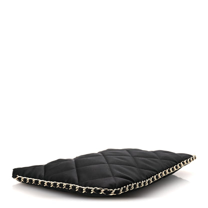 Chanel Satin Quilted Chain Around Medium Cosmetic Case Black 4 of 12