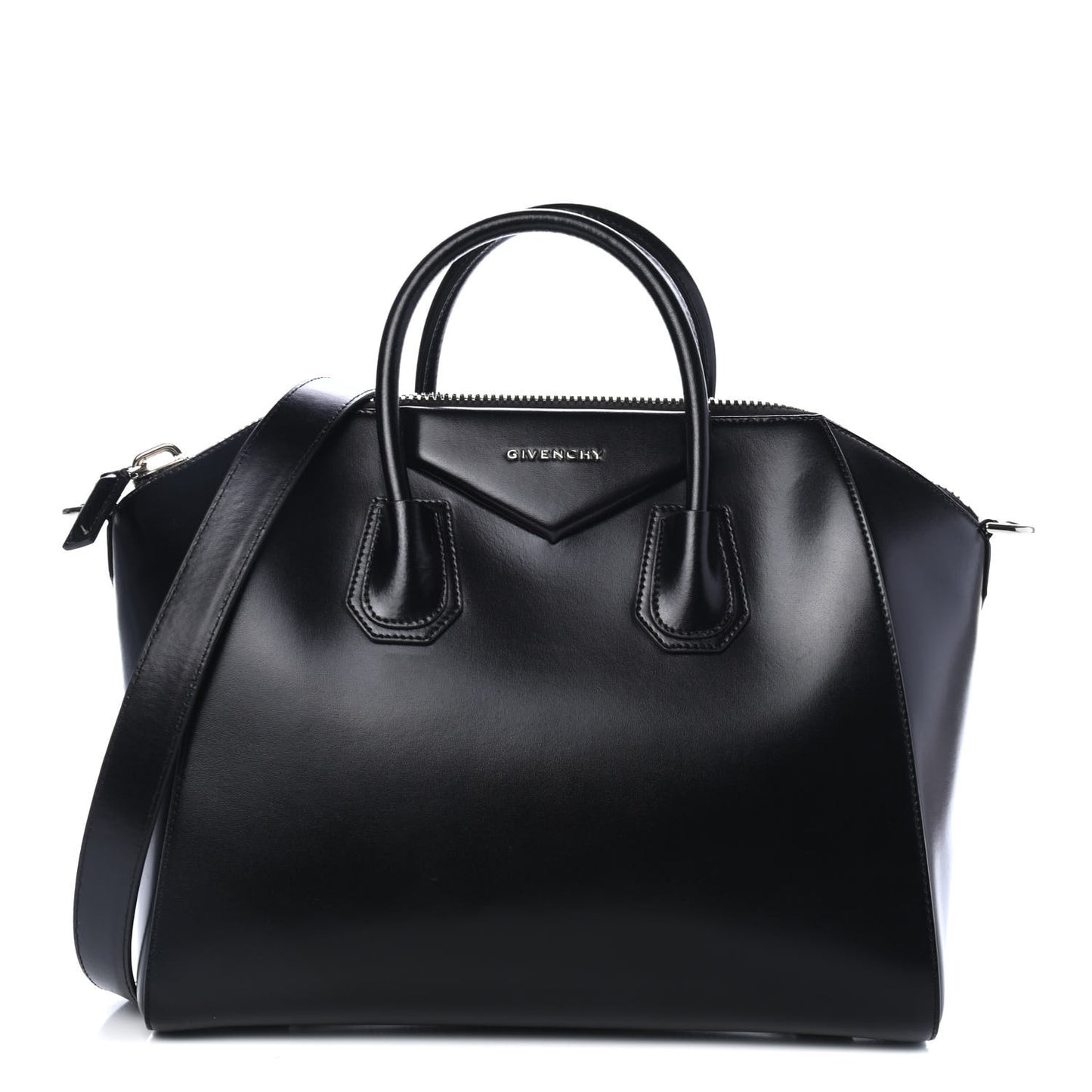 Shiny Lord Calfskin Medium Antigona Black