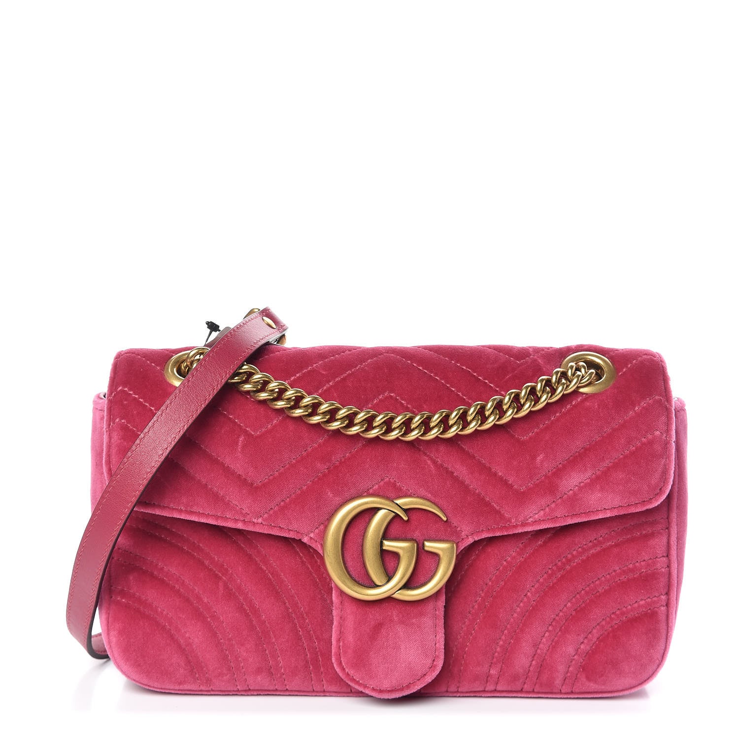 Gucci Velvet Matelasse Small GG Marmont Shoulder Bag Light Raspberry Rose 1 of 10