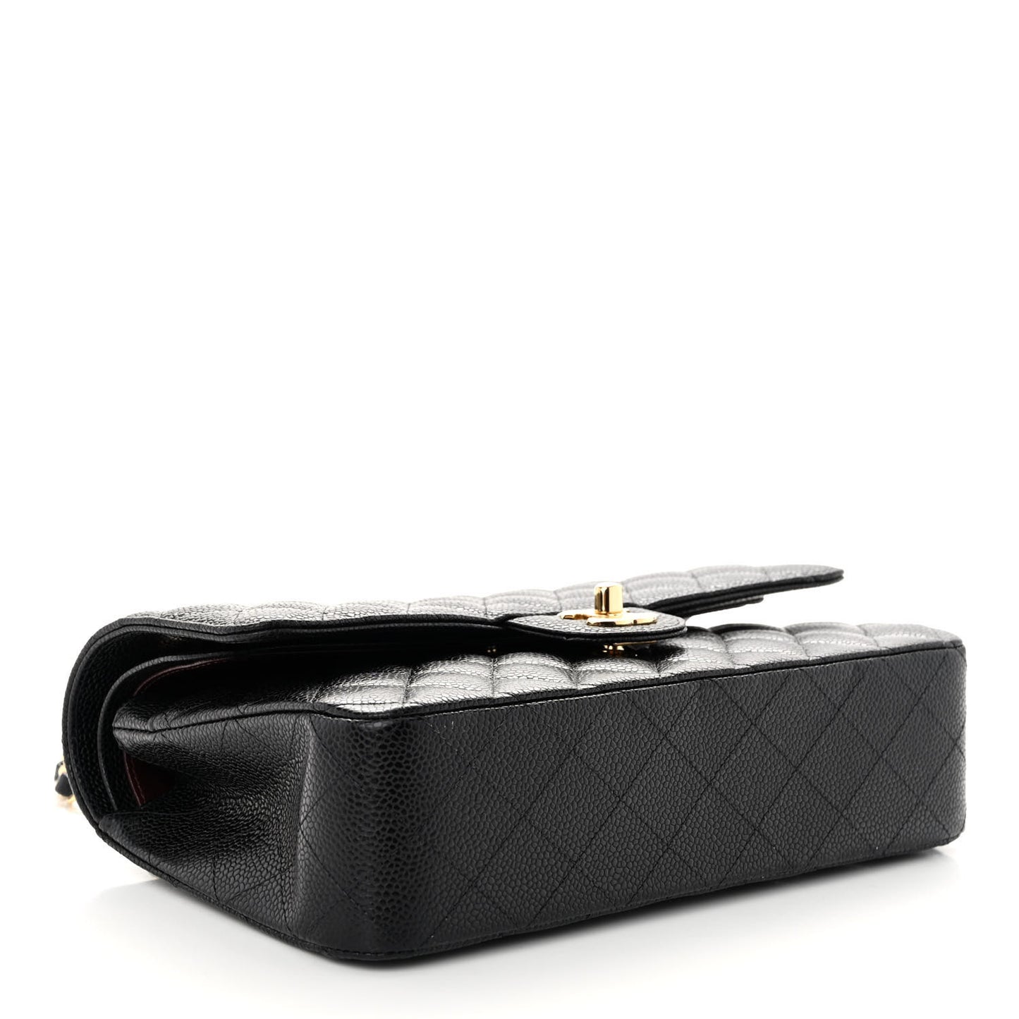 Caviar Quilted Medium Double Flap Black