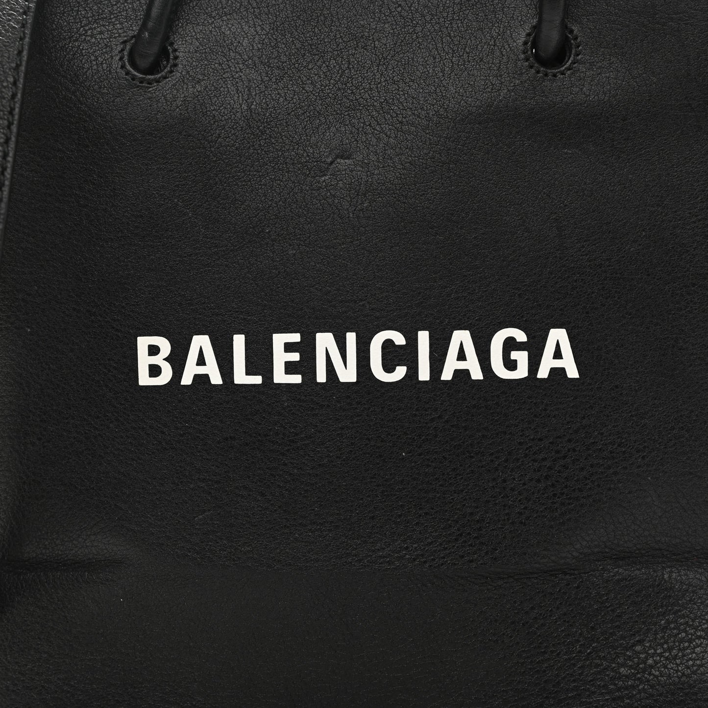 Calfskin Logo XXS Shopping Tote Black