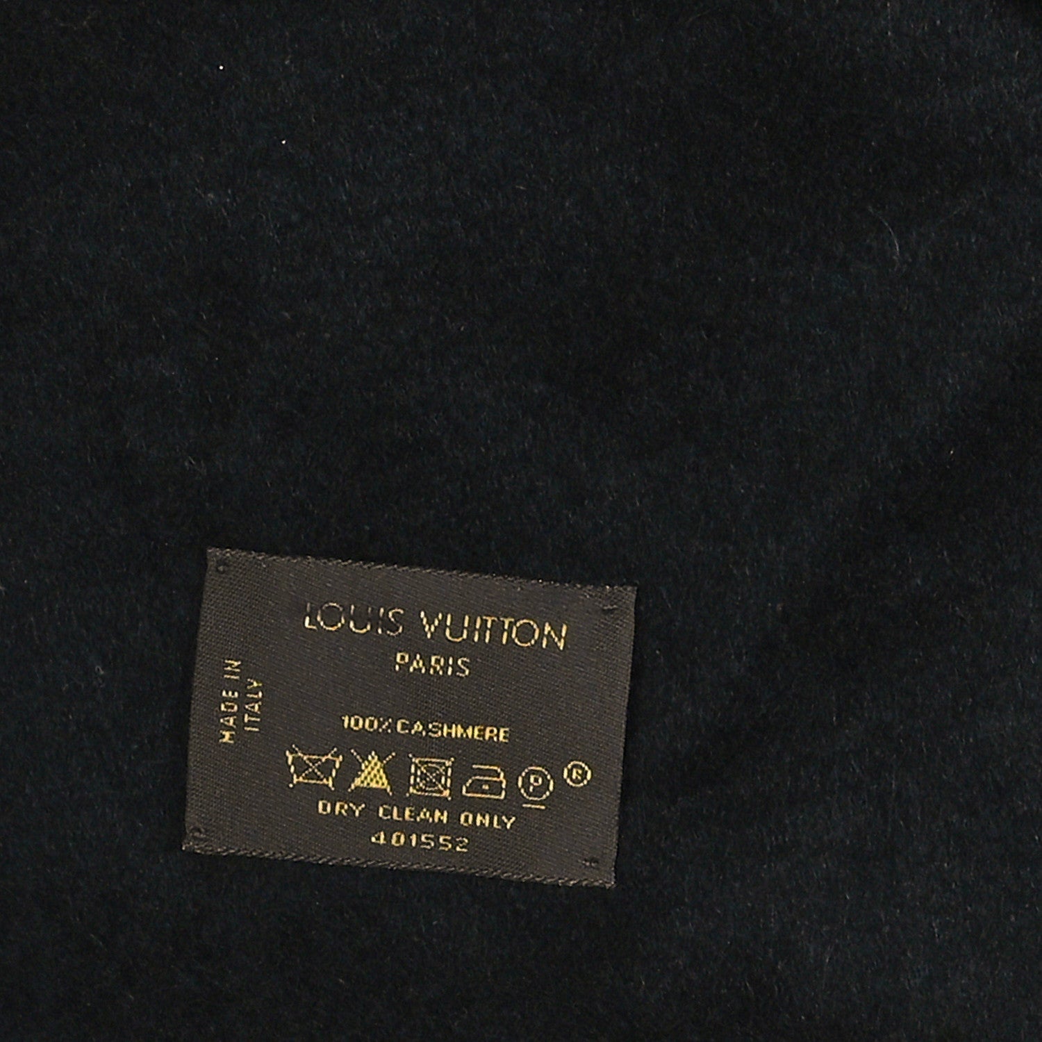 Louis Vuitton Cashmere Logo Scarf Black 4 of 4