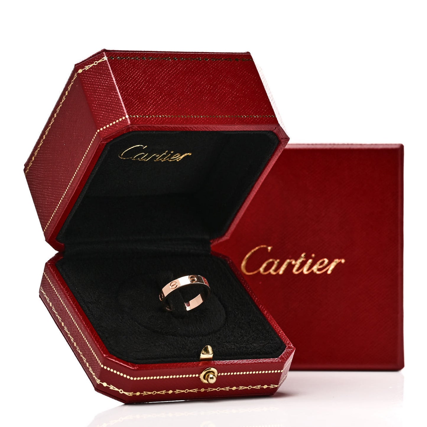 18K Pink Gold 3.5mm LOVE Wedding Band Ring 54 6.75