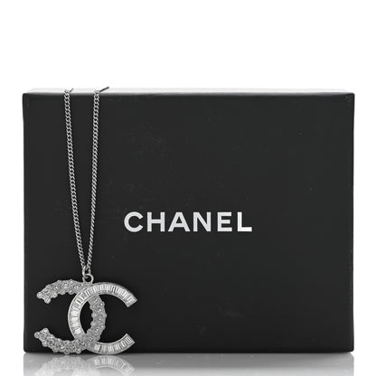 Chanel Metal Baguette Crystal Large CC Necklace Silver 5 of 5