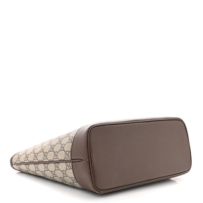 Gucci GG Supreme Monogram Textured Calfskin Small Ophidia Shoulder Tote Bag Beige Ebony New Acero 4 of 11