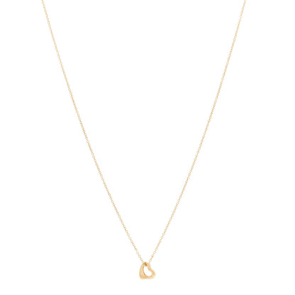 Tiffany 18K Yellow Gold 7mm Elsa Peretti Open Heart Pendant Necklace 1 of 7
