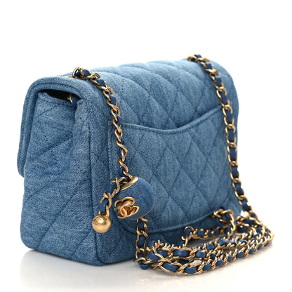 Chanel Denim Quilted Mini Pearl Crush Flap Blue 3 of 10
