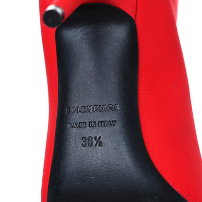 Balenciaga Matte Spandex Extreme Pointed Toe Knife 80mm Ankle Boots 36.5 Red 6 of 6