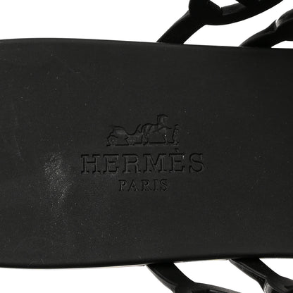 Hermes Rubber Chaine d'Ancre Island Sandals 40 Black 6 of 8