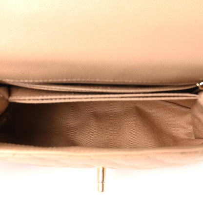 Chanel Caviar Quilted Mini Coco Handle Flap Beige 5 of 10
