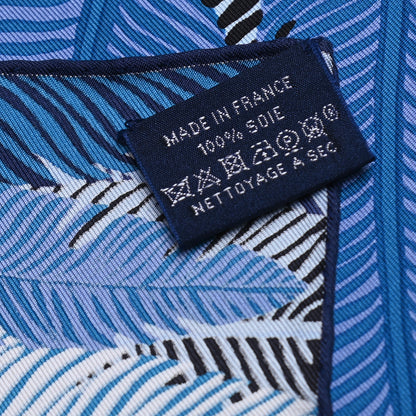 Hermes Silk Jaguar Quetzal Scarf 90 Bleu Jean Camel Marine 5 of 5