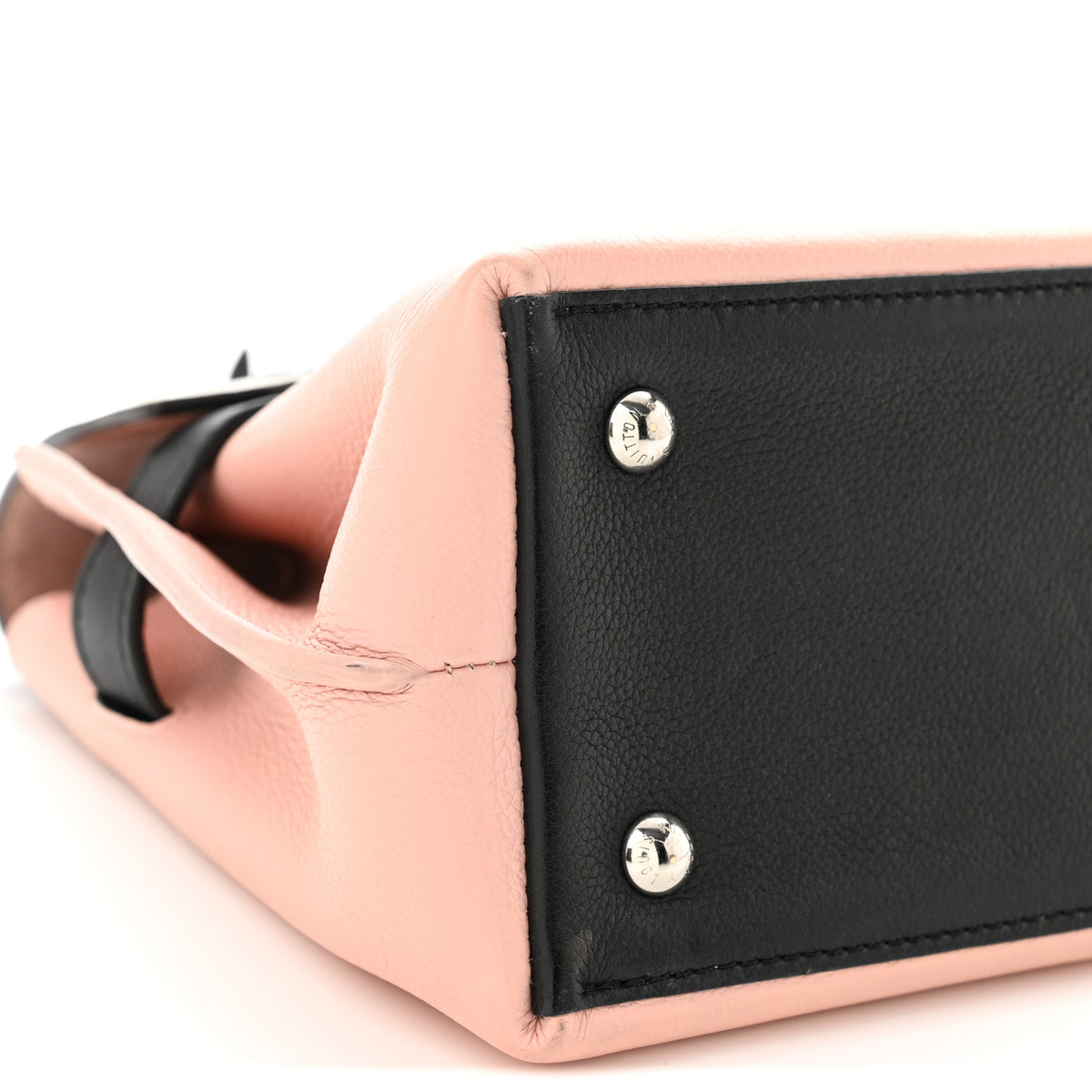 Soft Calfskin Embroidered Lockme Ever BB Rose Pink Snow White Black