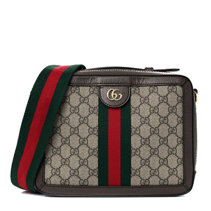 Gucci GG Supreme Web Small Ophidia Top Handle Shoulder Bag Brown 1 of 14