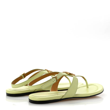 Gucci Calfskin Double G Thong Flat Sandals 40 Pistachio Green 5 of 9