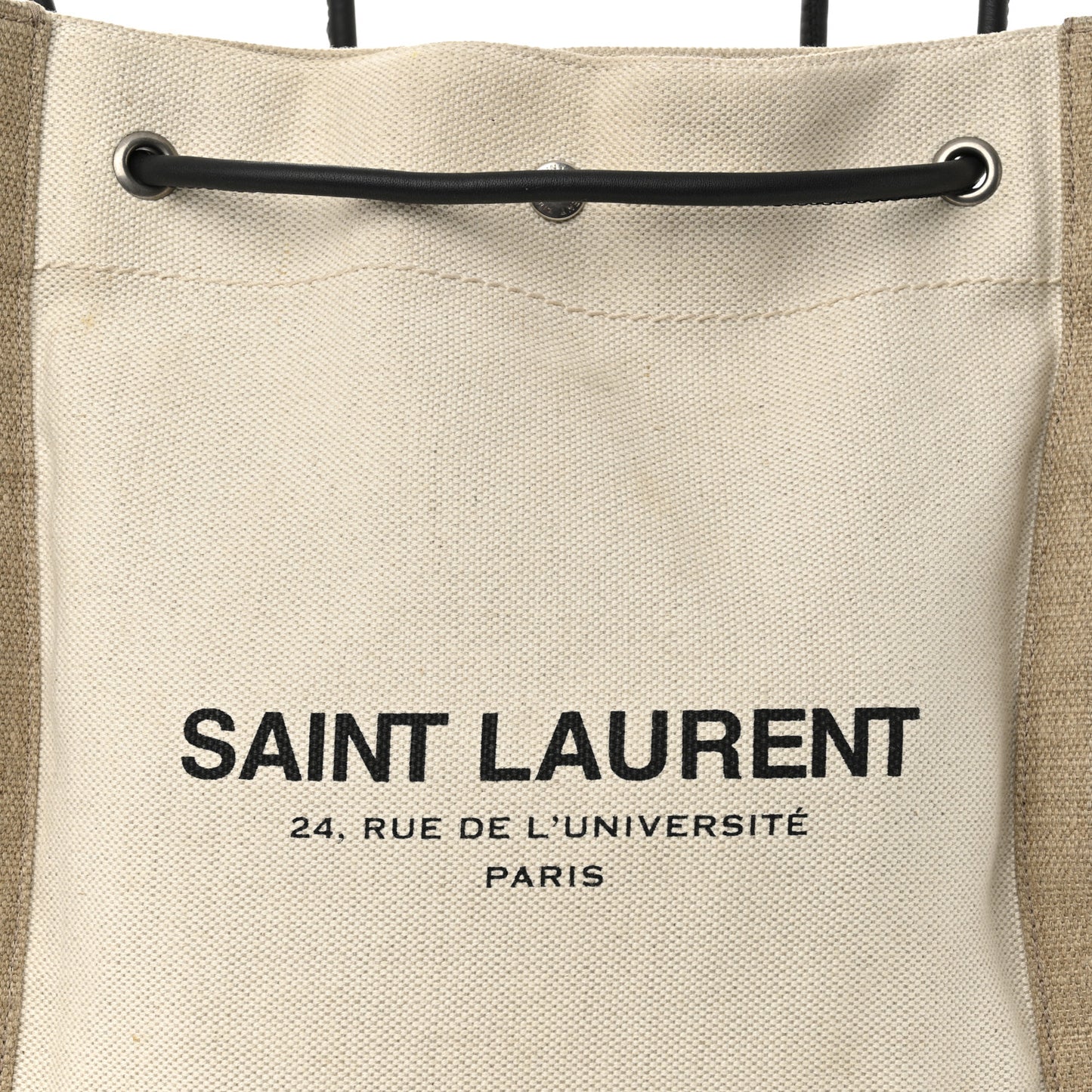 Linen Calfskin Rive Gauche Backpack Greggio Natural