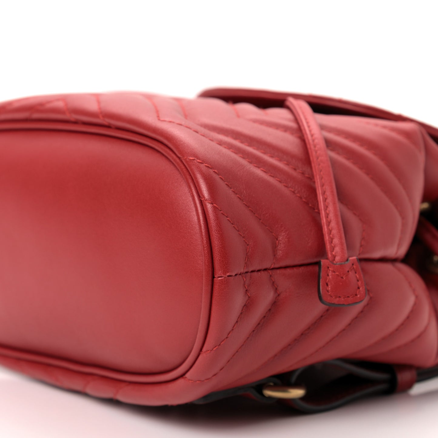 Calfskin Matelasse GG Marmont Flap Backpack Hibiscus Red