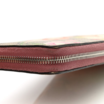 Gucci GG Supreme Monogram Blooms Zip Around Wallet Beige Multicolor Dry Rose 8 of 13