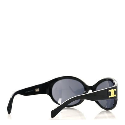 Celine Acetate Round Triomphe Sunglasses CL40271I Black 4 of 7