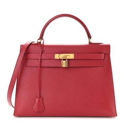 Hermes Epsom Kelly Sellier 32 Rouge Casaque 1 of 23