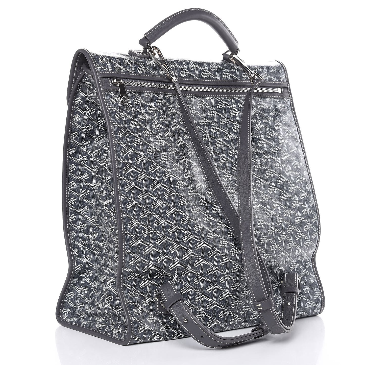 Goyardine Saint Leger Soft Briefcase Backpack Grey