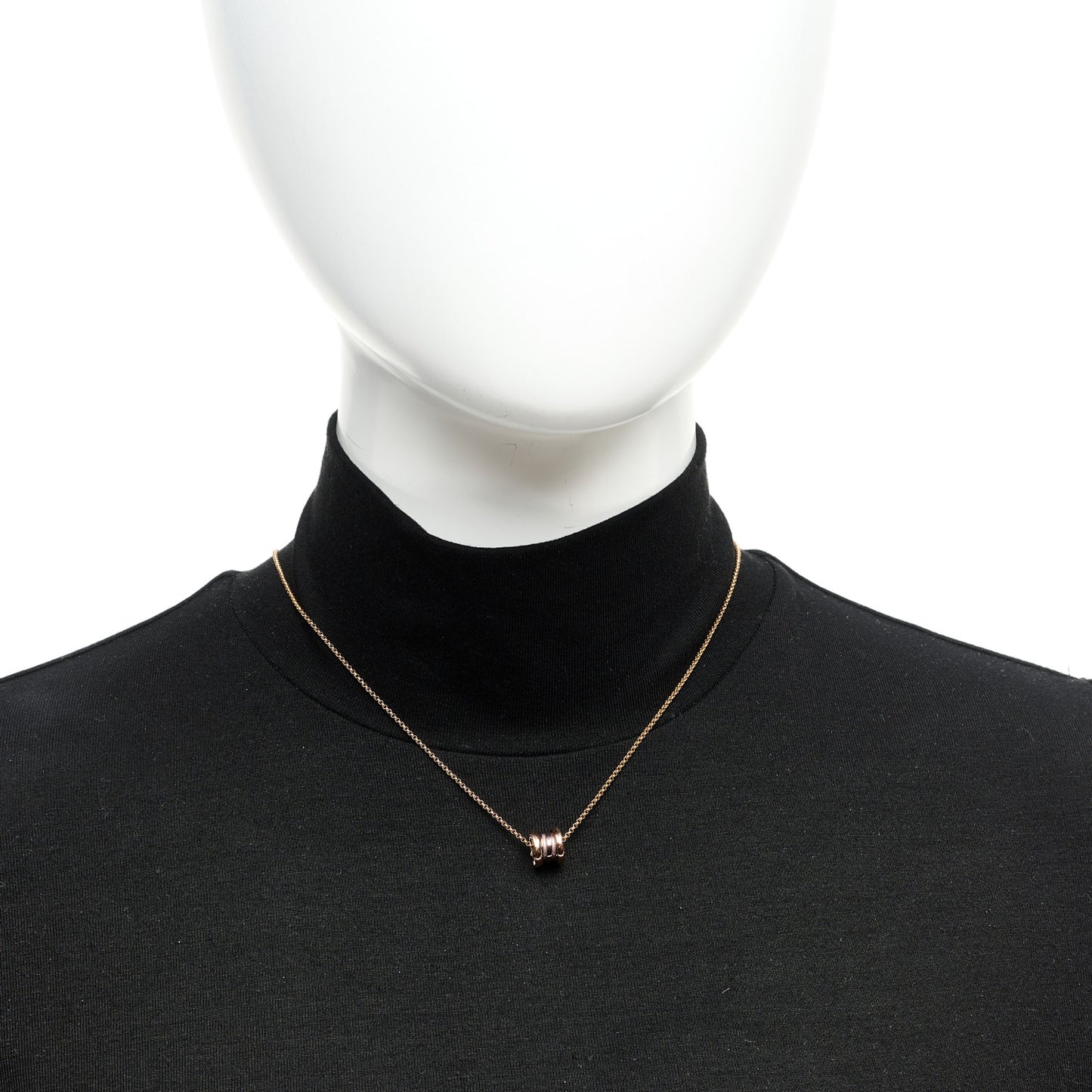 18K Rose Gold Cermet Small B.Zero1 Pendant Necklace