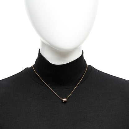 Bulgari 18K Rose Gold Cermet Small B.Zero1 Pendant Necklace 2 of 6