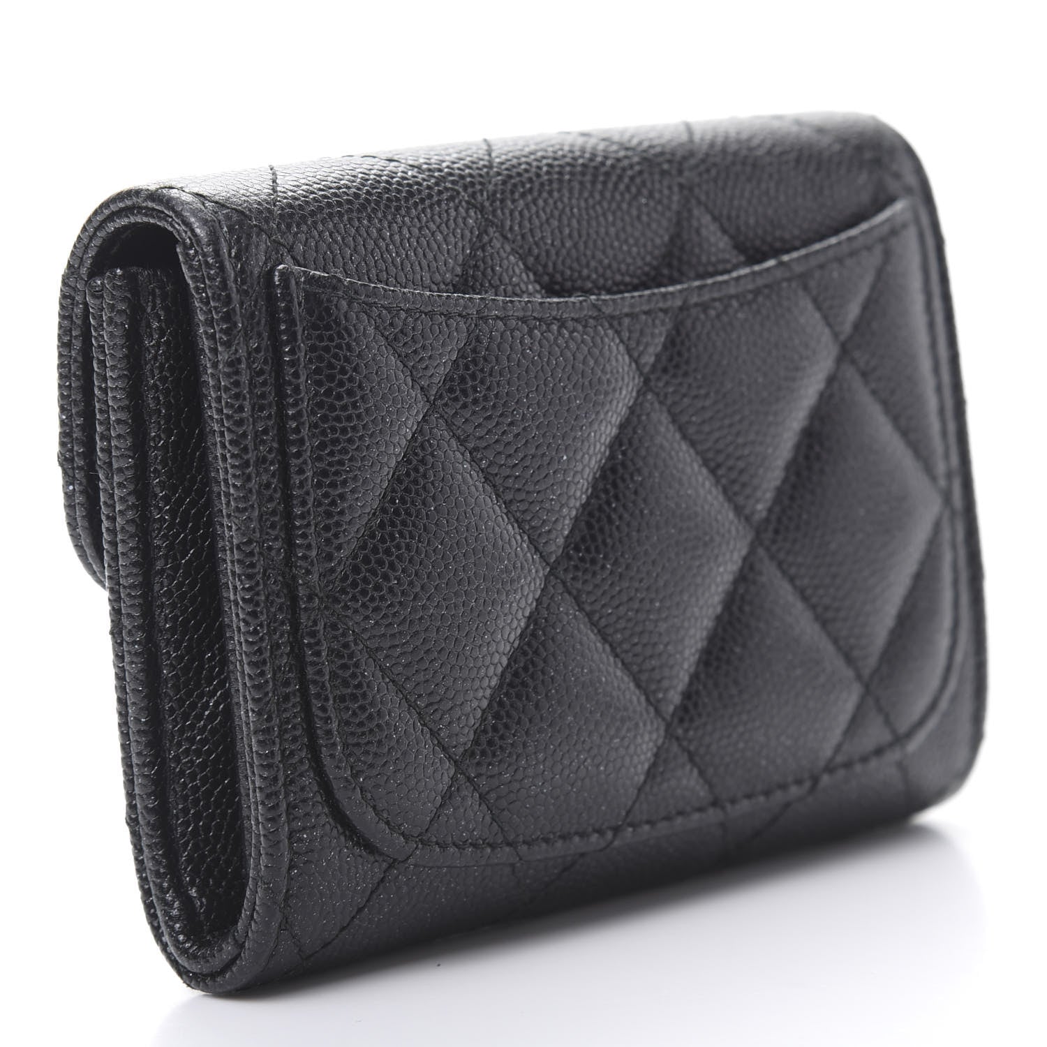 Chanel Iridescent Caviar Quilted Flap Card Holder Wallet Black 3 of 10