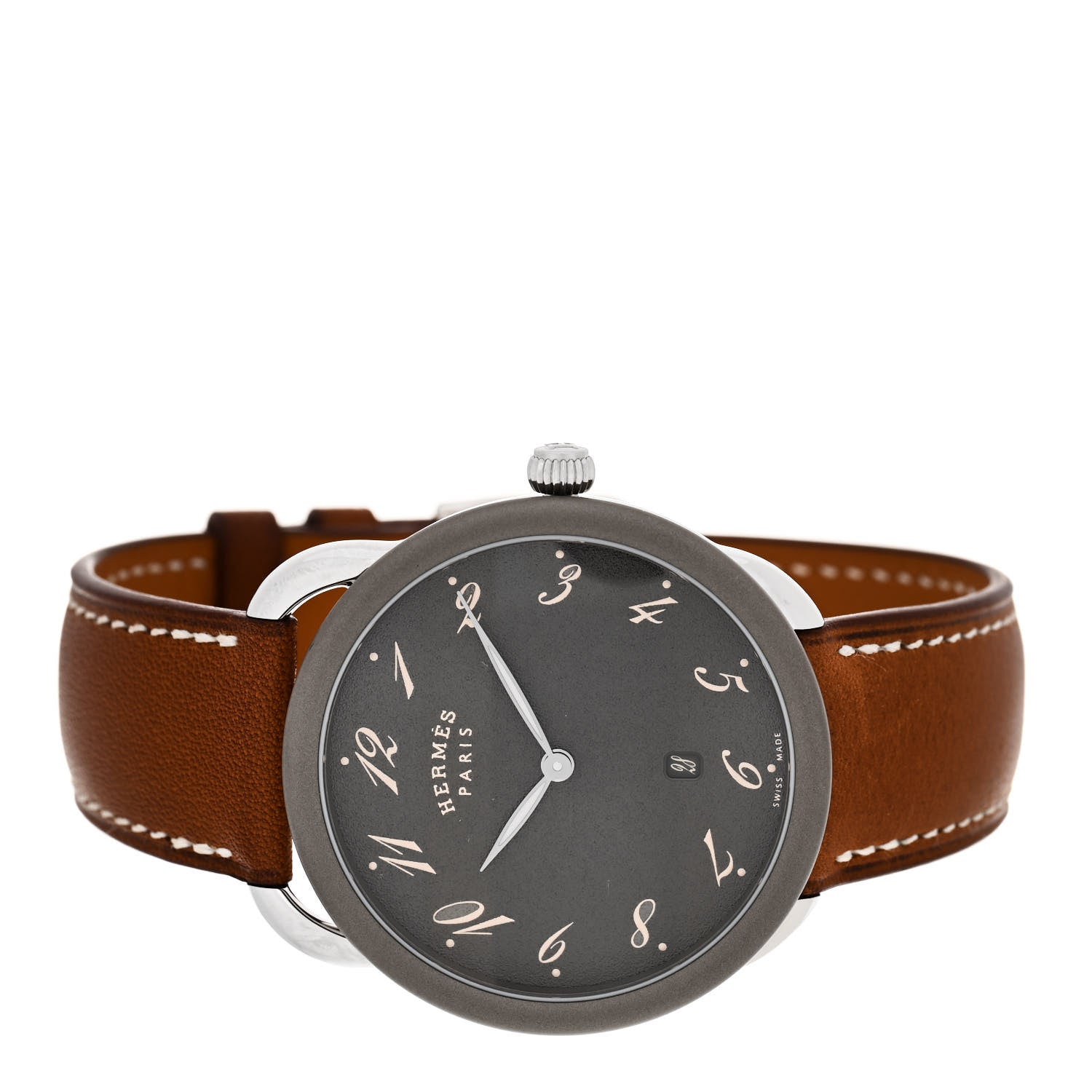 Hermes Stainless Steel Barenia 40mm Arceau Quartz Watch Fauve 2 of 5