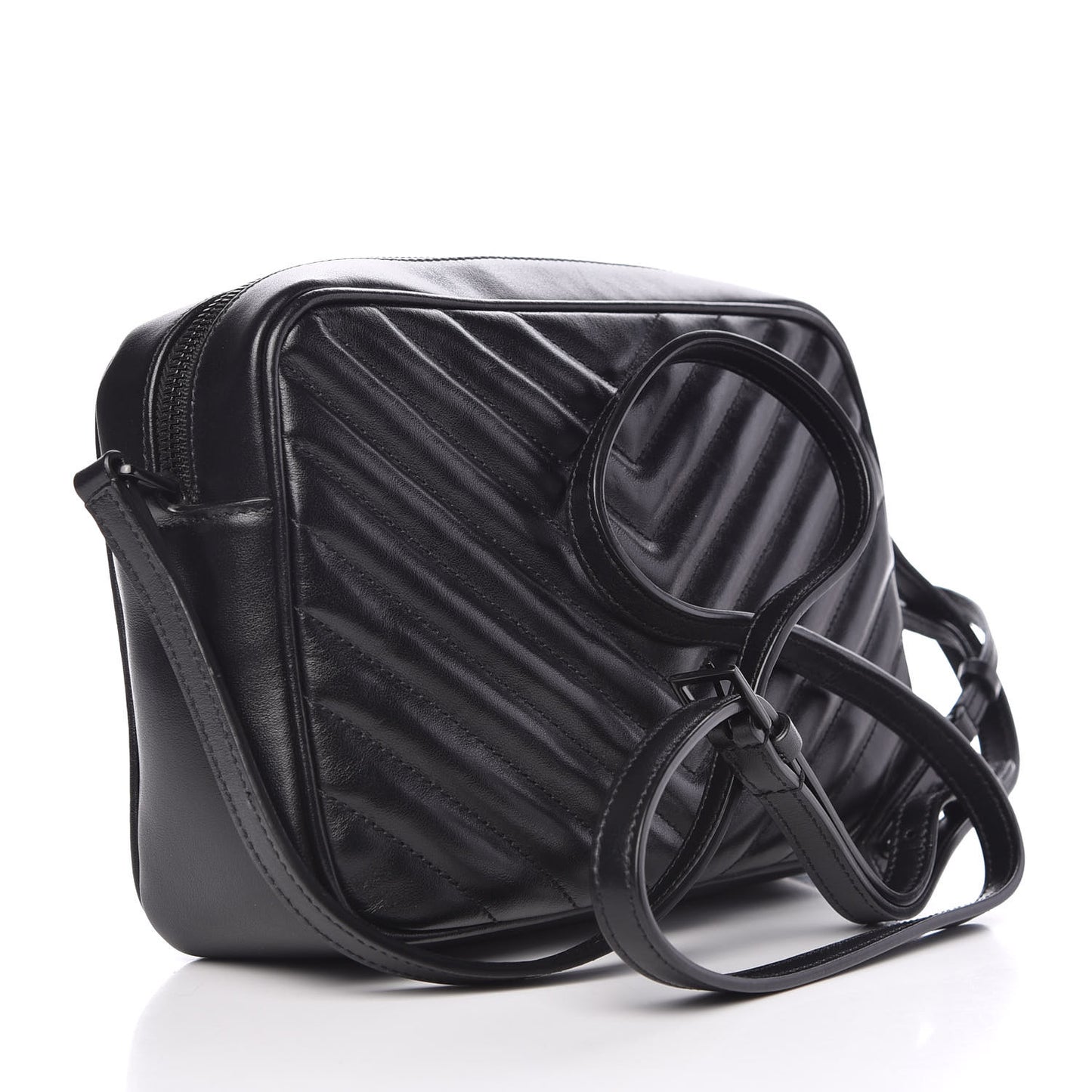 Calfskin Matelasse Monogram Lou Camera Bag Black