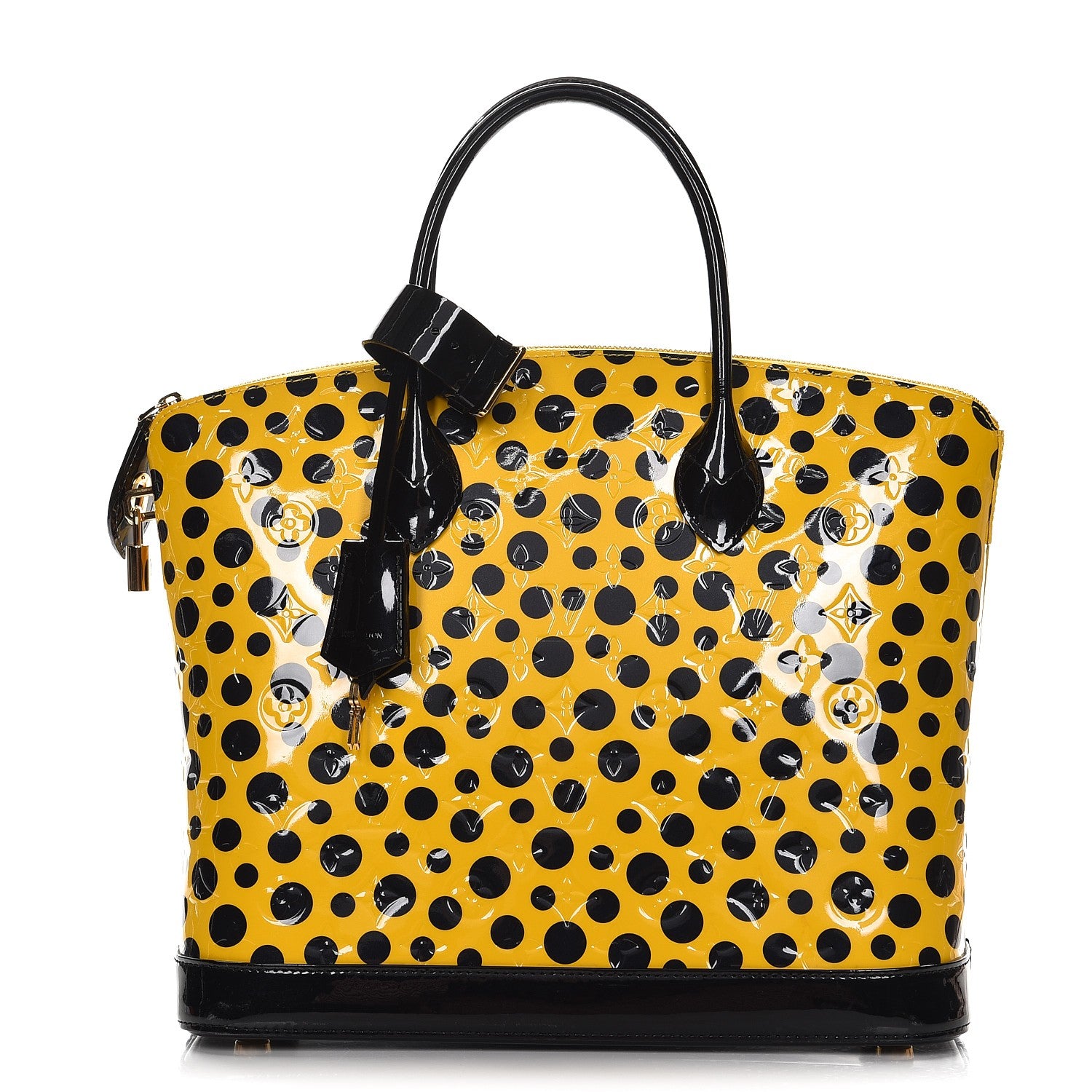 Louis Vuitton Vernis Kusama Infinity Dots Lockit MM Yellow 1 of 10