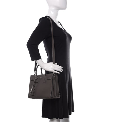Saint Laurent Grained Calfskin Baby Sac De Jour Souple Earth 3 of 12