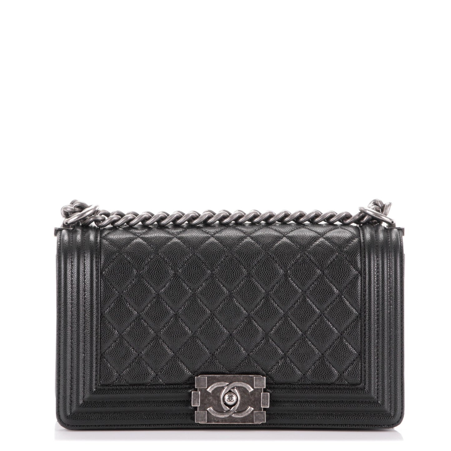 Caviar Quilted Medium Boy Flap Black
