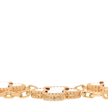 Van Cleef & Arpels 18K Yellow Gold Carnelian 5 Motifs Vintage Alhambra Bracelet 3 of 4