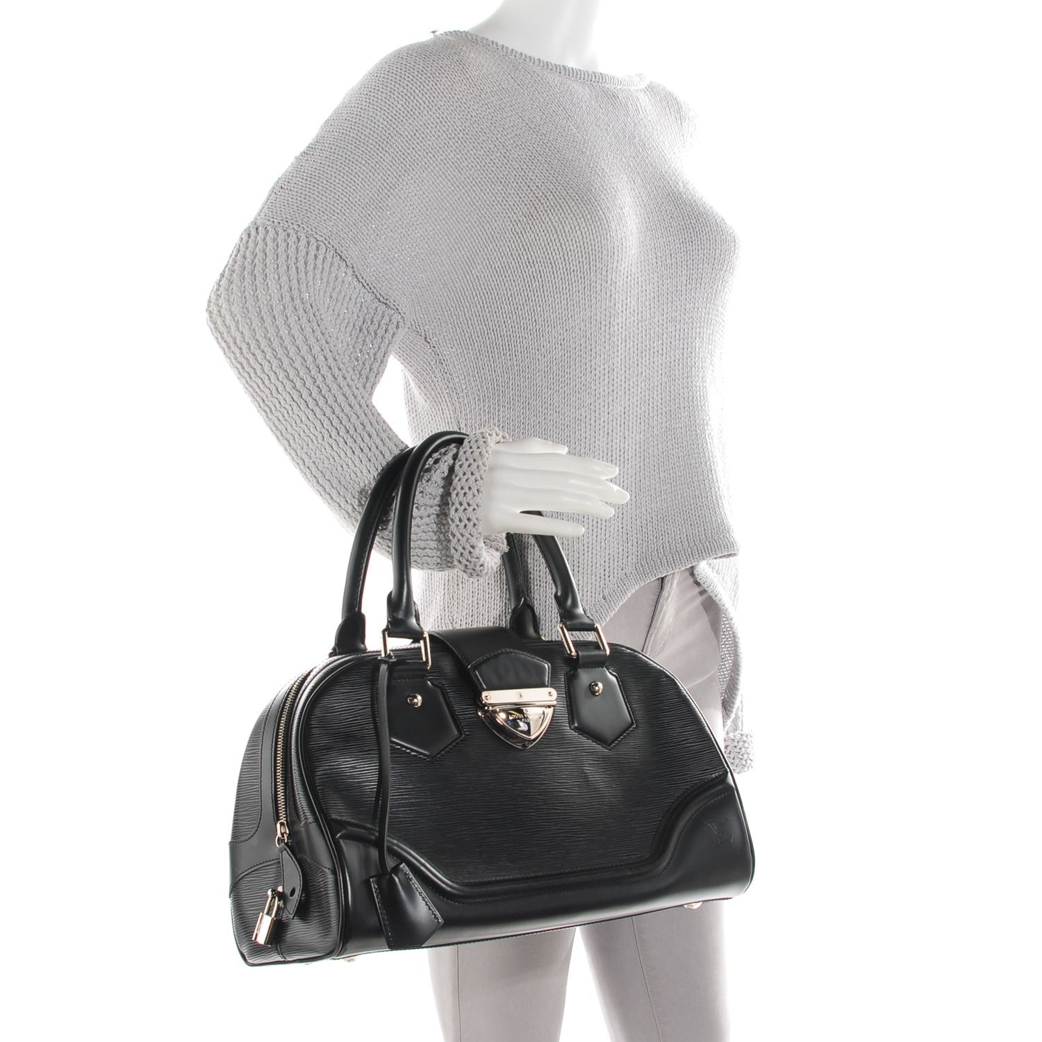 Louis Vuitton Epi Bowling Montaigne GM Black 2 of 8