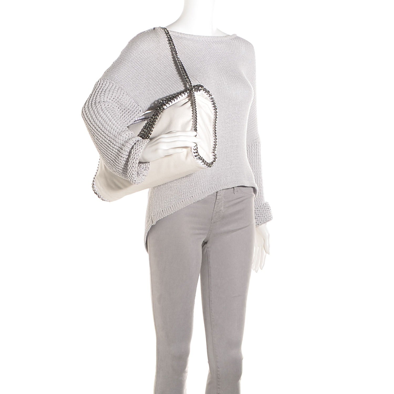 Stella McCartney Faux Leather Shaggy Deer Small Falabella Chalk 2 of 9