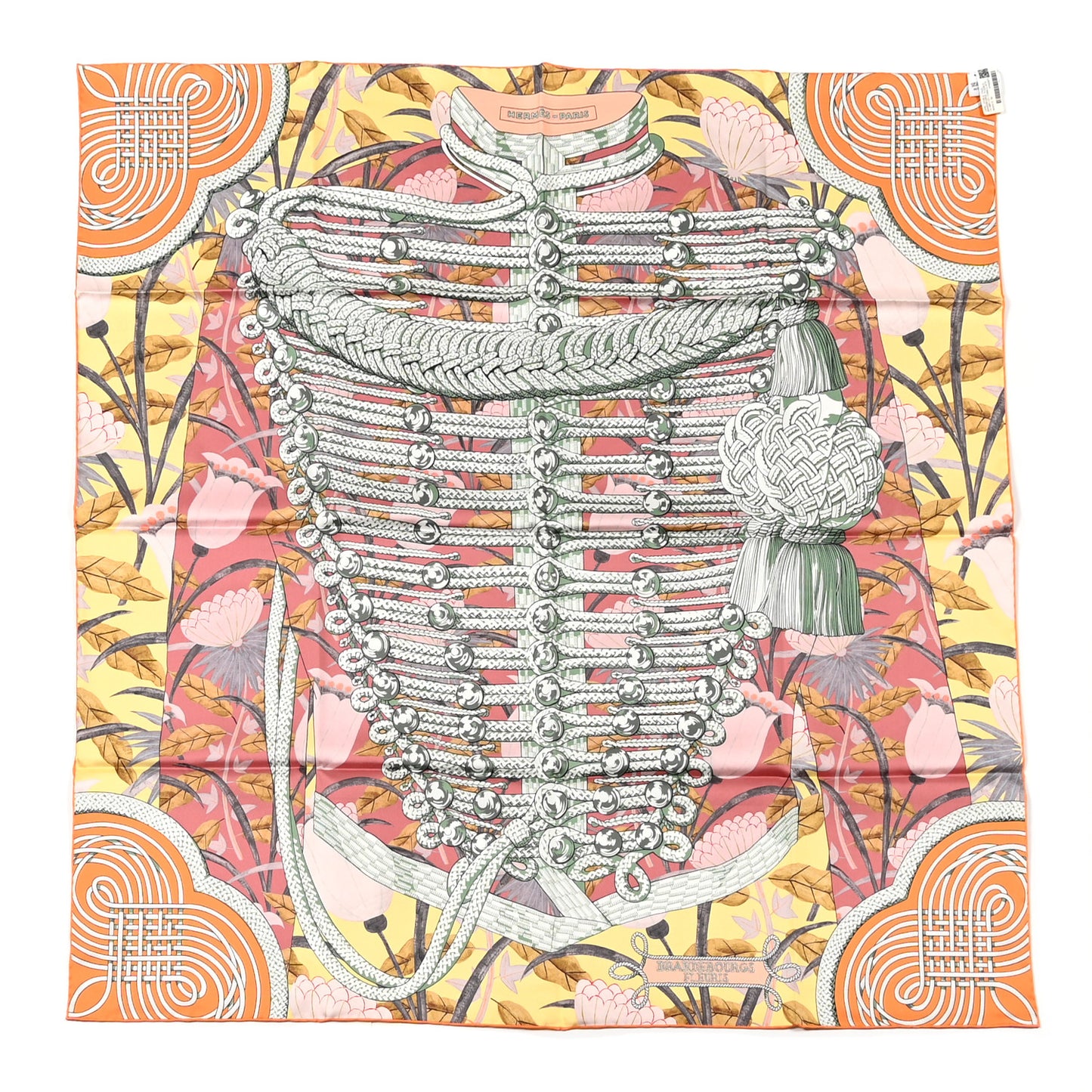 Silk Brandebourgs Scarf 90 Abricot