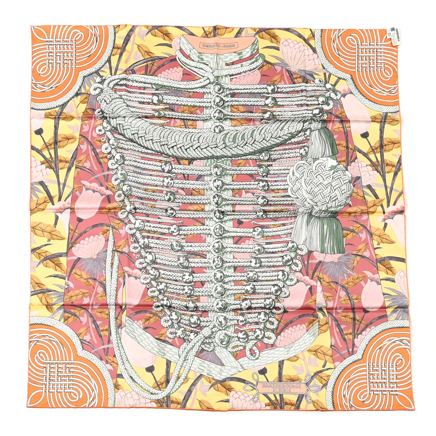 Hermes Silk Brandebourgs Scarf 90 Abricot 2 of 6